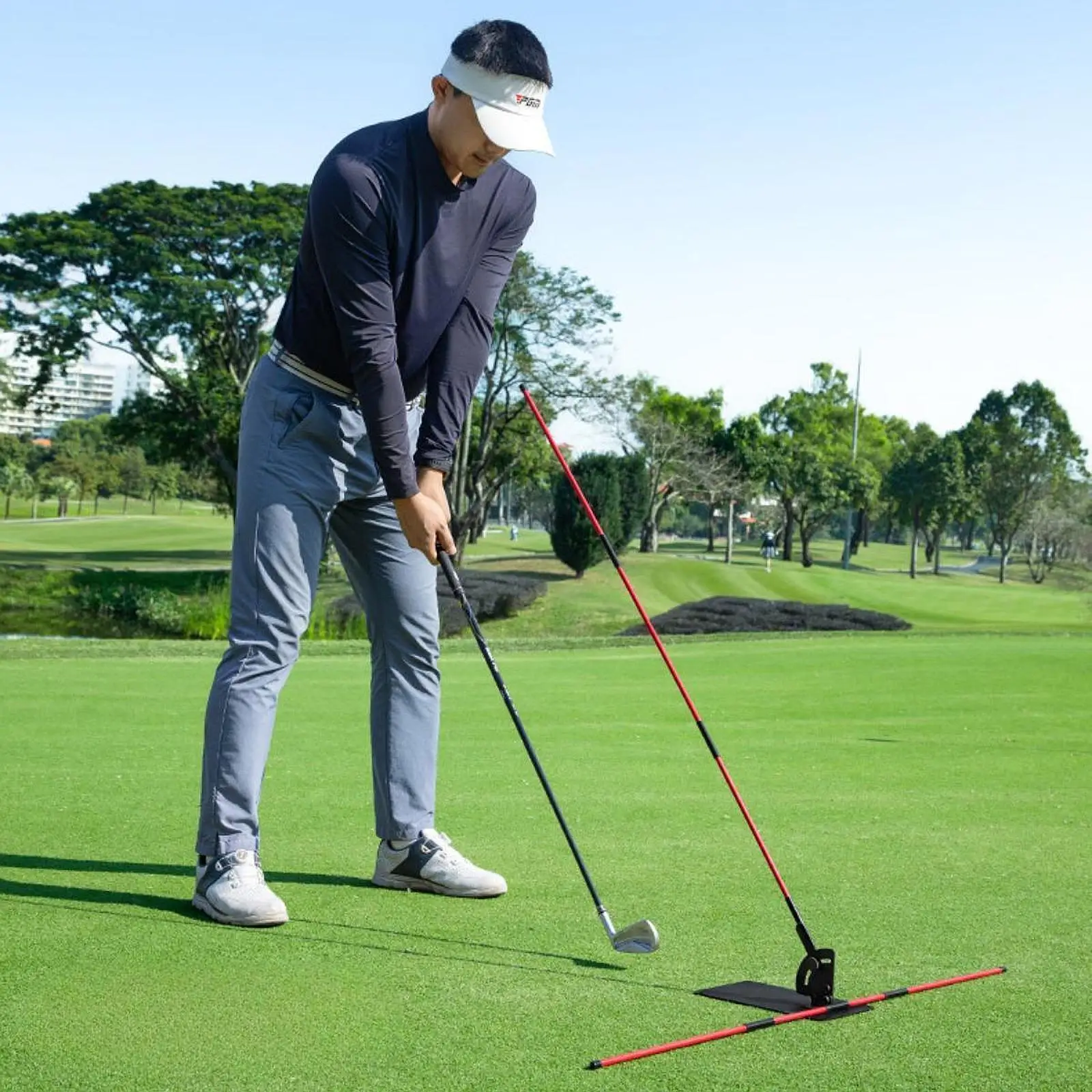 

High Quality Golf Alignment Sticks Holder Aim Correction Golf Swing Trainer for Outdoor Indoor Golf Practice