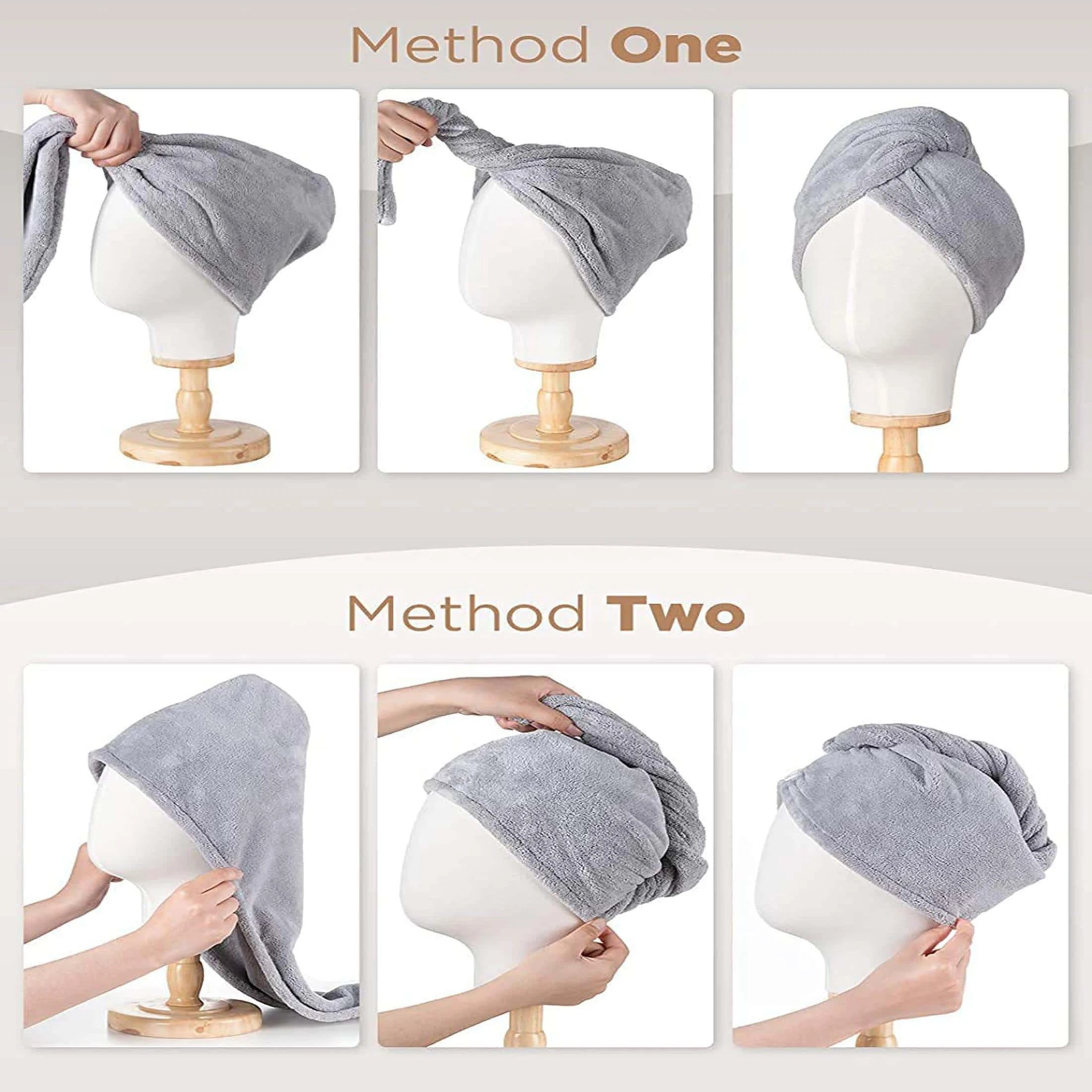 غطاء حمام للشعر الجاف مع امتصاص الماء، منشفة شعر سريعة الجفاف ناعمة دون تسقط الشعر، امتصاص قوي للغاية للماء