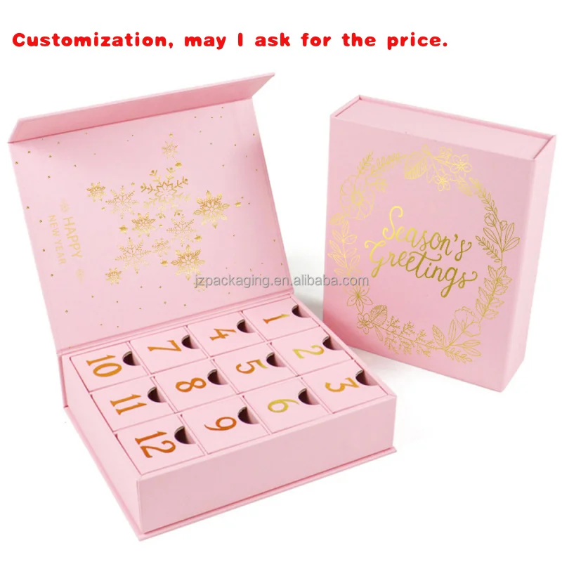 

На заказ. Роскошные ящики для хранения ювелирных изделий на заказ, коробка для адвент-календаря, бумажная упаковка, 12 дней, 24 дня, сюрприз Бо