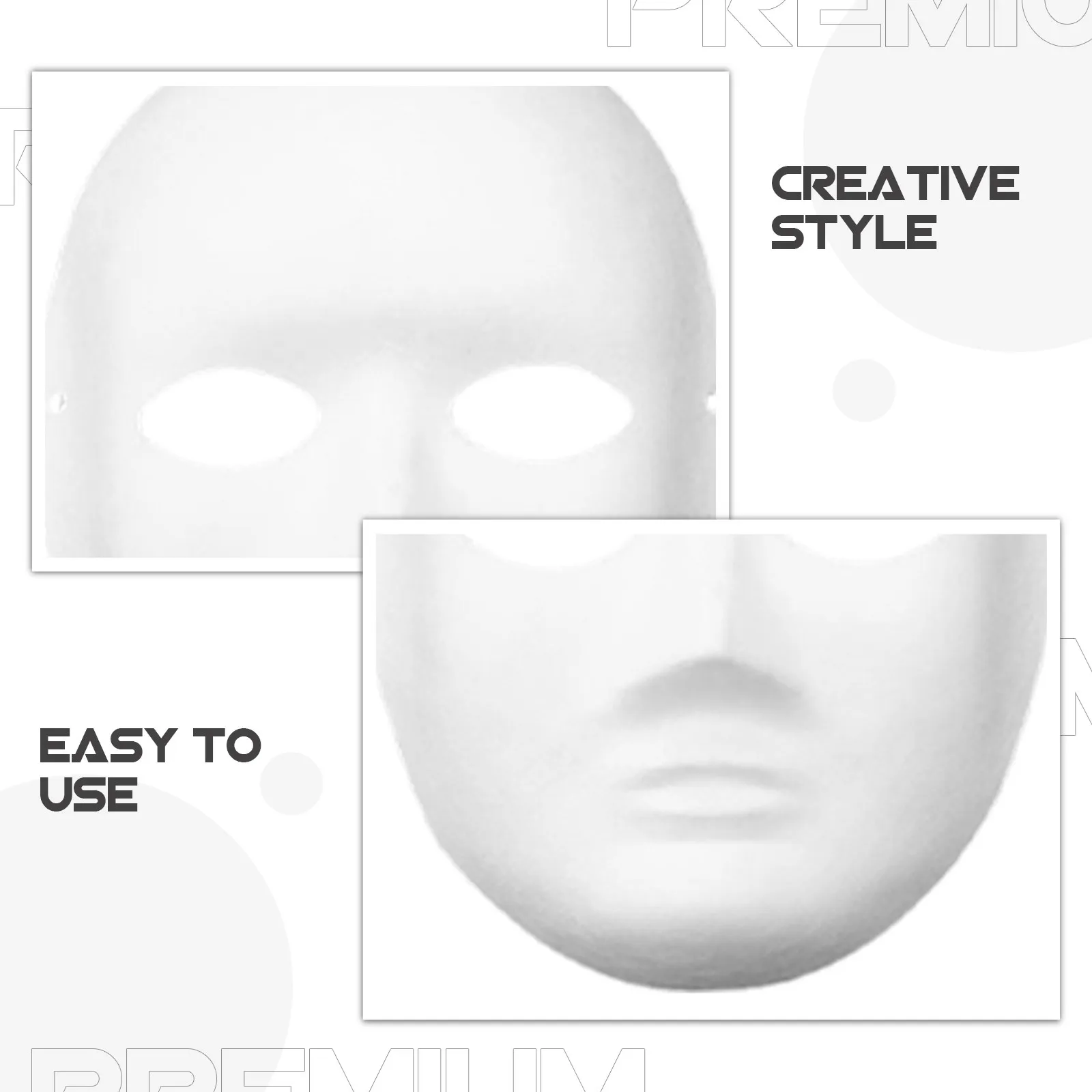 10Pcs DIY Paintable Blank White Paper Masks for Kids Adults Costume Party Dance Performance Masquerade Props Cosplay Accessories