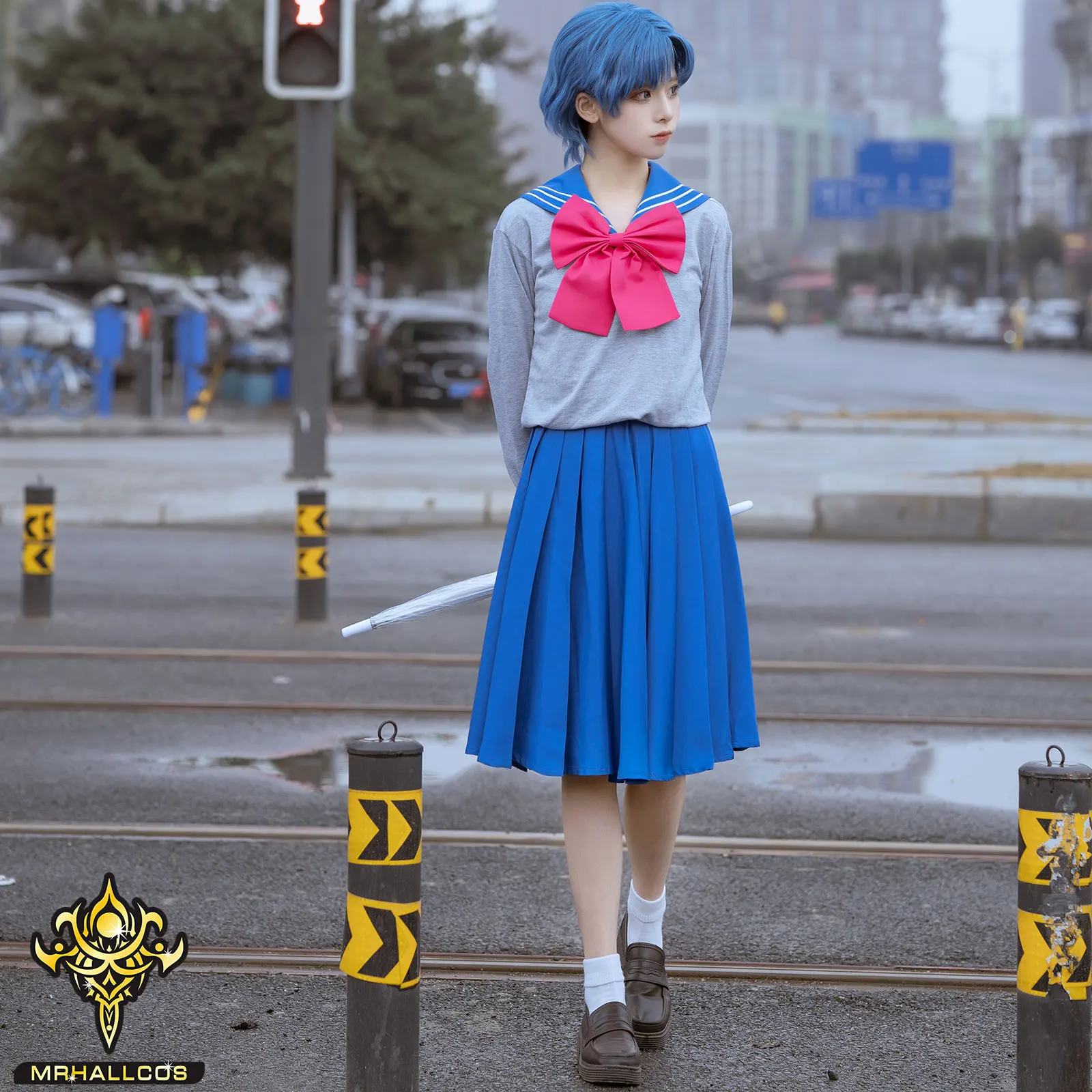 MRHALLCOS Anime Cosplay Sailor Mercury Ami Mizuno Moon Crystal school uniform outfit costume Halloween JK Party Kid Adult Women