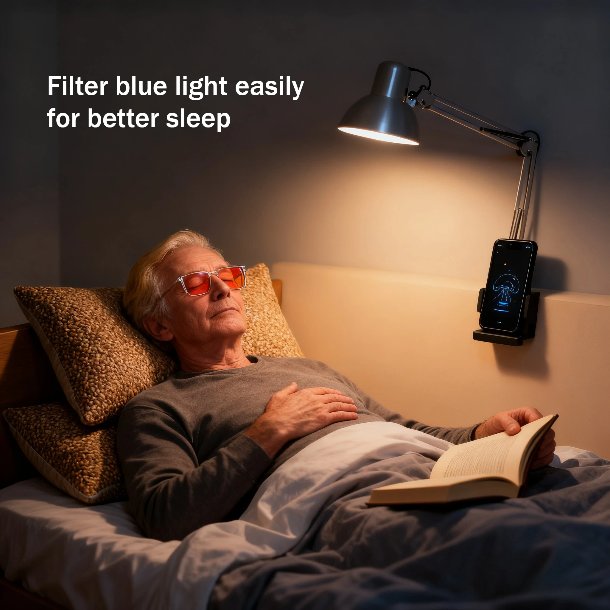 SHINU red lenses fashion glasses men orange lens glasses women anti blue light lenses for better sleep Improve Insomnia
