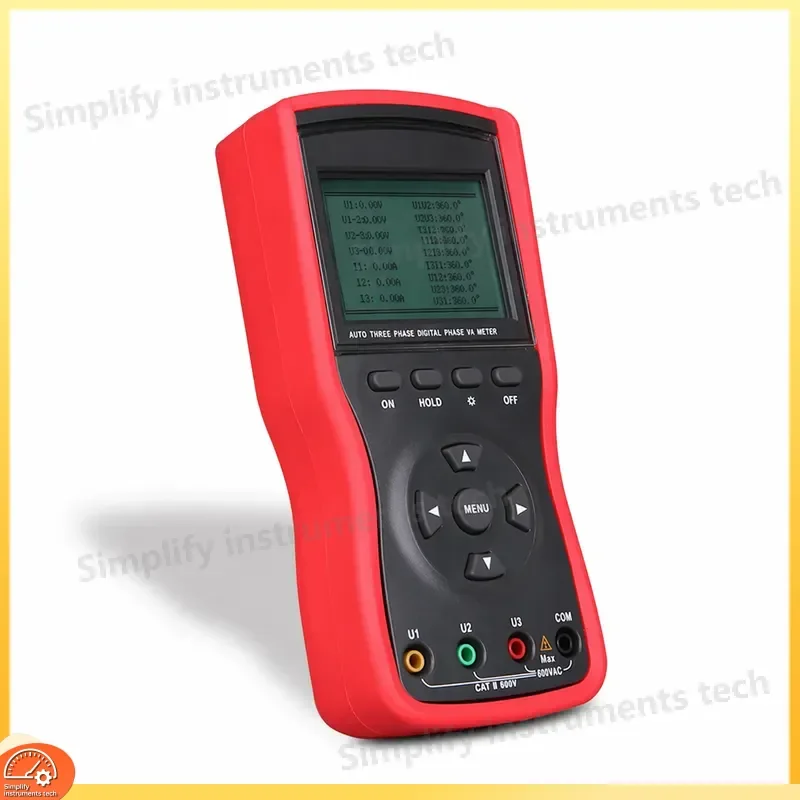 Intelligent Dual Clamp Three Clamp Digital Voltammeter Phase Meter Clamp Meter AC DC Current Voltage Tester Multifunction
