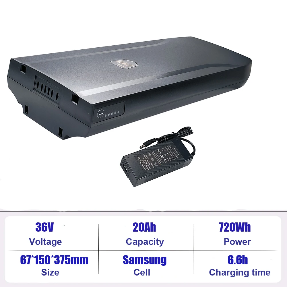 Ebike Achterdrager Batterij 36V 37V 14Ah 518Wh Li-Ion Batterij Phylion EBG370-140H1S24 voor MBM E828 INDIANA Pulse M20 M21 M22