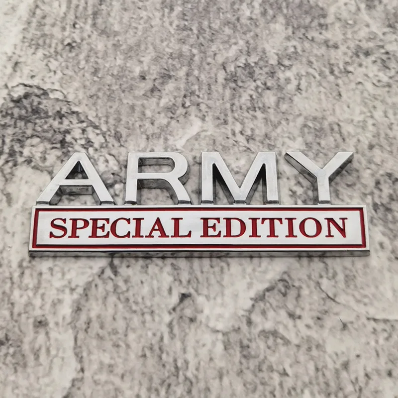 สติ๊กเกอร์ตกแต่งรถยนต์ 3 มิติ คุณภาพสูง ลายตัวอักษร ARMY EDITION ปิดรอยขีดข่วน อุปกรณ์ตกแต่งรถยนต์