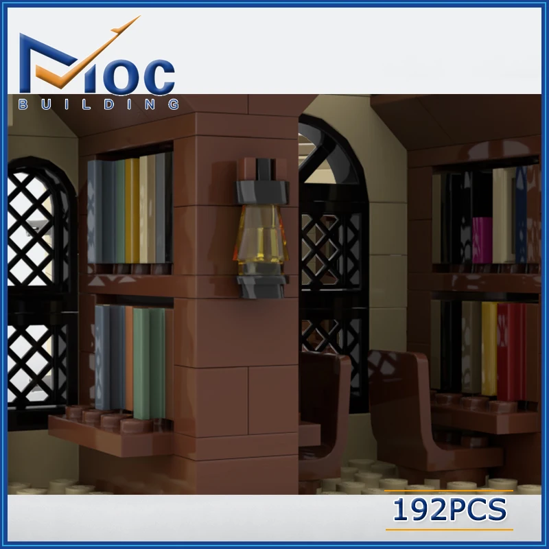 192pcs Classic Movie MOC HP Library Modular Building Block Castle Model DIY Assembly Brick Toys For collector Gift MOC-106279