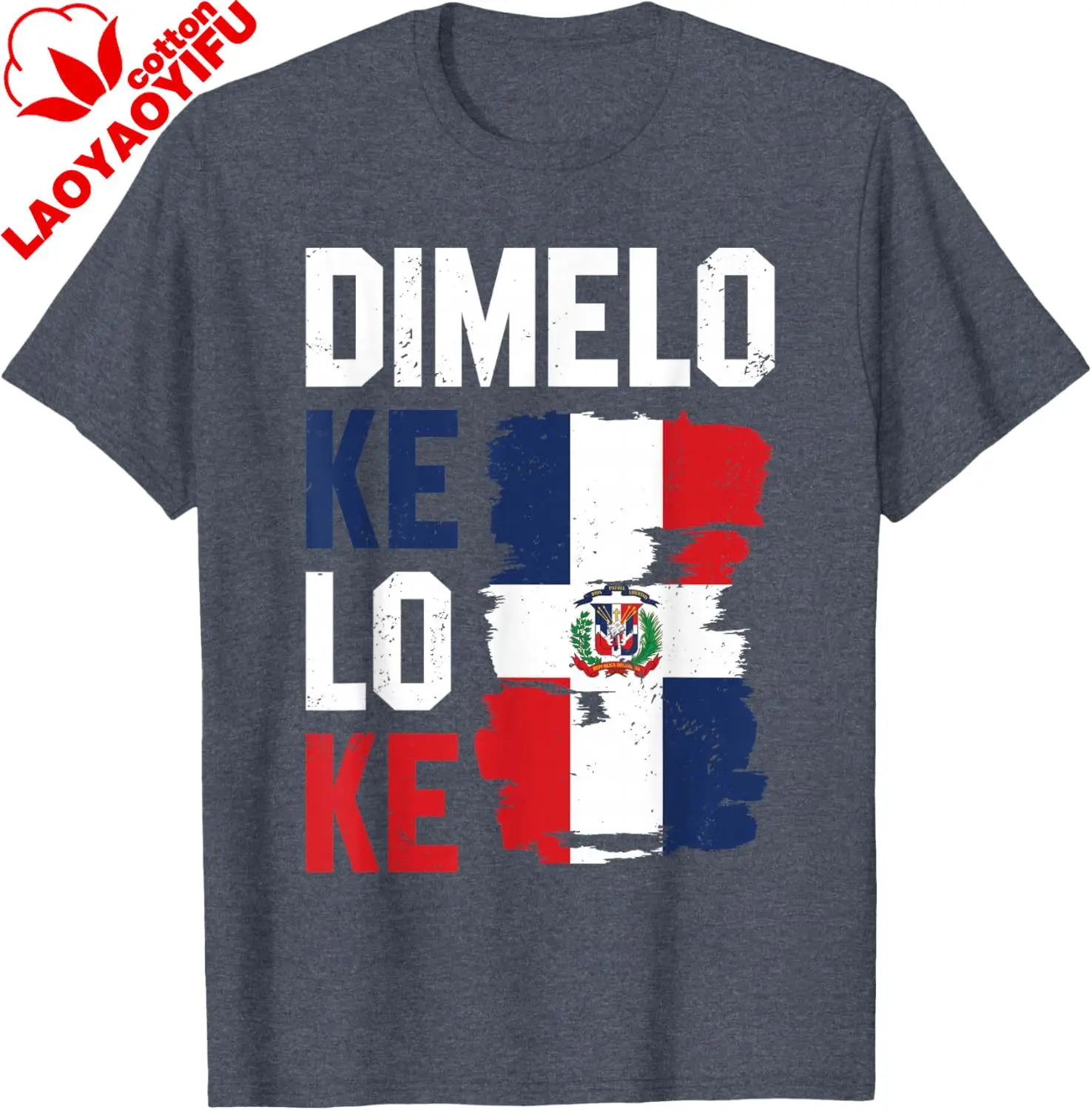 Dominican Republic Flag Dimelo Ke Lo Ke Dominicana T-Shirt Man Clothes Cotton Tee Custom Printed Graphic T Shirts