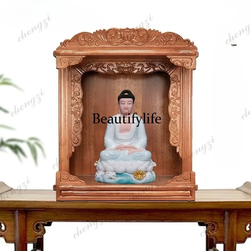 K153 Modern small Buddha cabinet, tabletop, cabinet, wall-hanging Buddha niche, Guanyin Buddha statue pedestal,