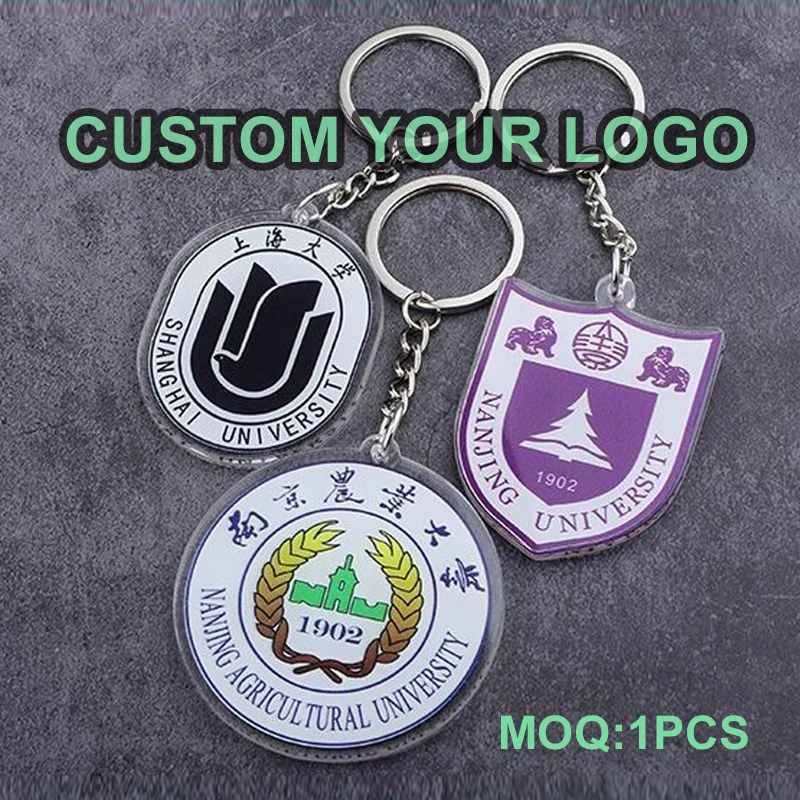 Personalized Your Logo Keychain Custom Arcylic Key Chain Photo Customized Anime Charms Keyring Company for Promotional Gifts