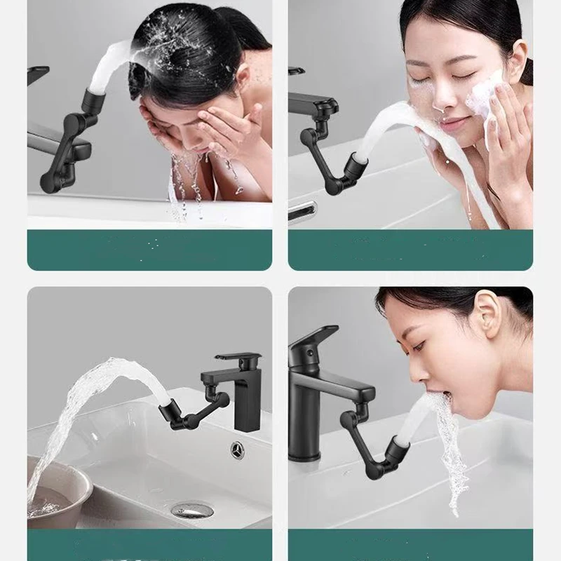 1080° Swivel Faucet Extender, 2-Mode Universal Tap Aerator, Water Saving Splash Proof Faucet Nozzle for Kitchen Bathroom Sink - view 5
