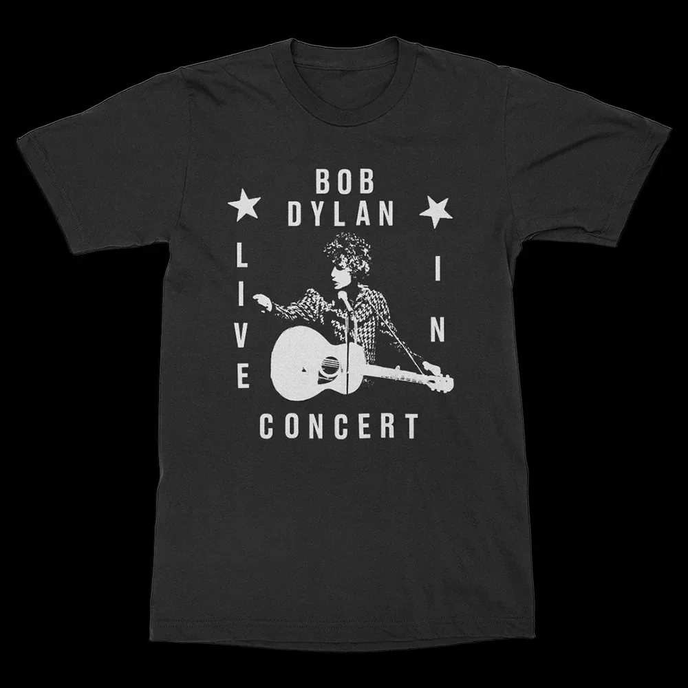 Bob Dylan 2024 Live in Concert schwarzes T-Shirt mit kurzen Ärmeln, alle Größen 2F292