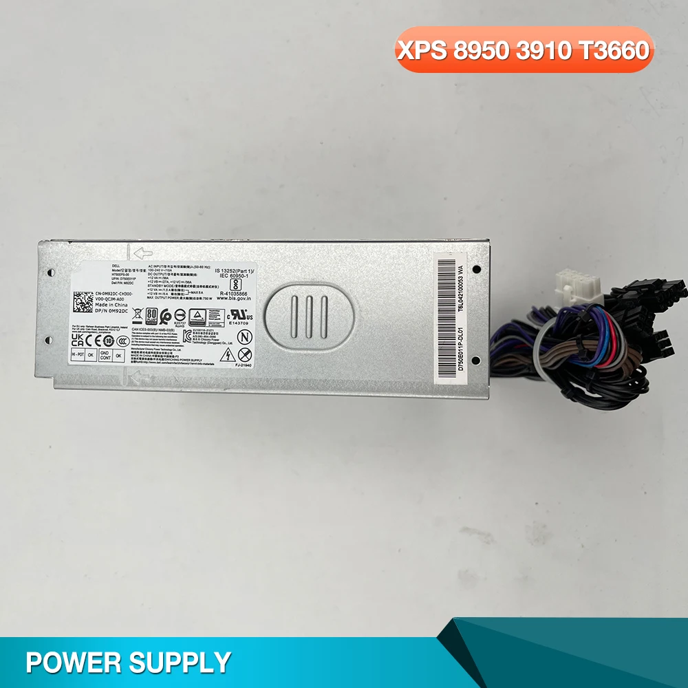 

Блок питания для рабочей станции, 750 Вт, для DELL XPS 8950 3910 T3660 10PIN M92DC 0M92DC H750EPS-00 AC750EPS-00 0MP23Y L750EPS-00