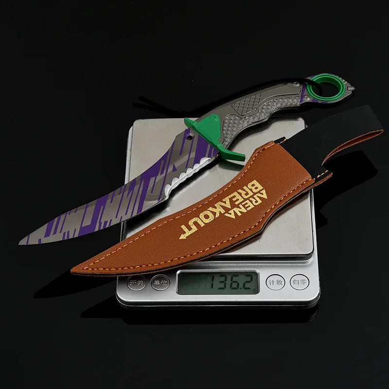 22 سنتيمتر/8.66in ساحة اندلاع لعبة الأجهزة الطرفية هجوم سريع منحني سكين أغطية جلد الحرف المعدنية لعبة نماذج الحلي الصبي هدية #4