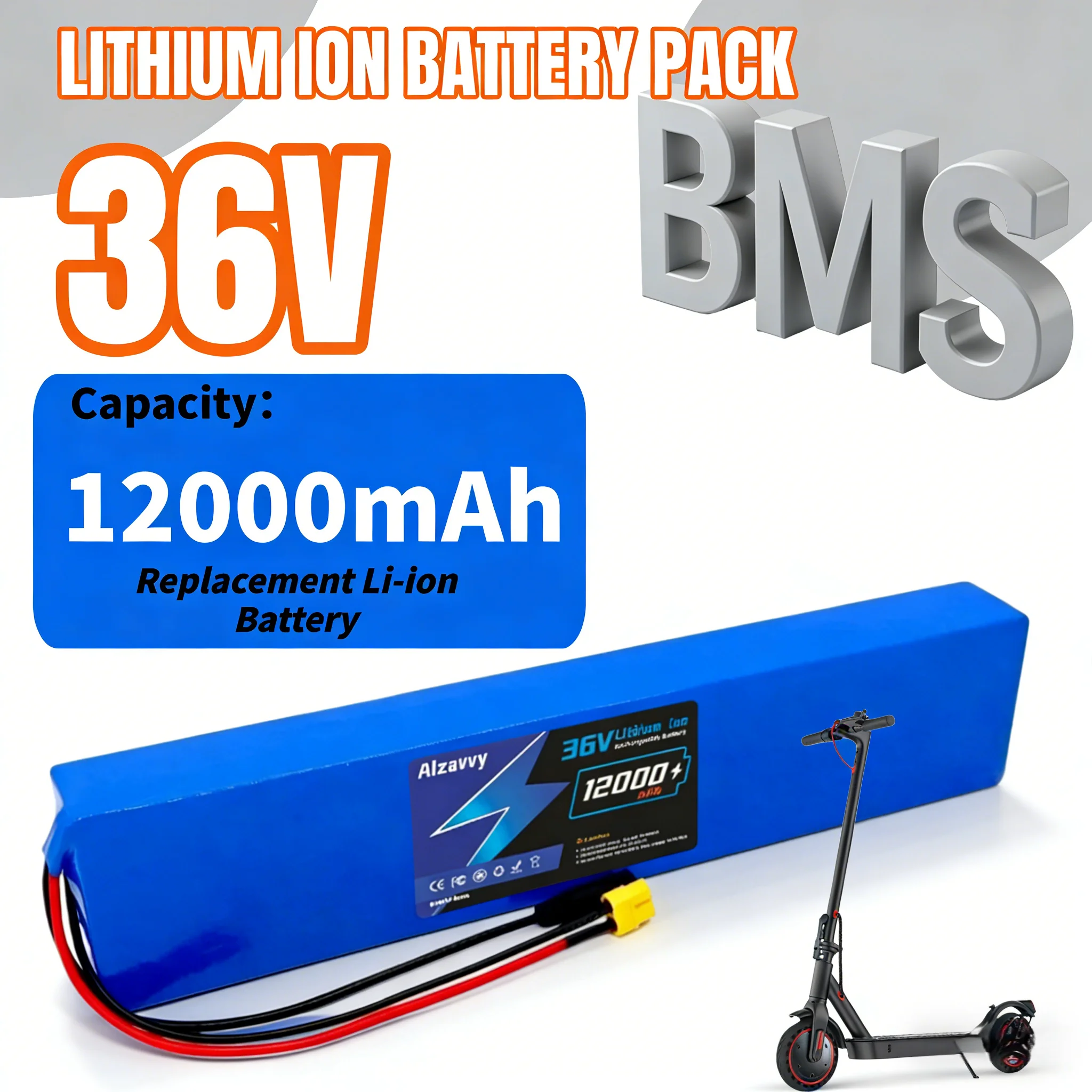 

18650 Lithium battery pack 10S4P 36V 12000mAh Electric Scooter 36V for 350W-500W Electric Scooter Battery with BMS.