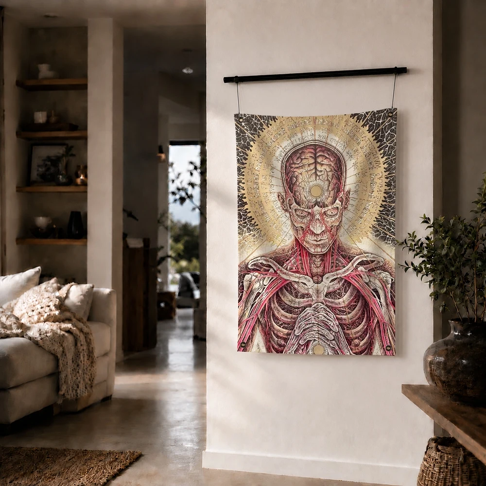 Art of A-Alex Grey Flag Decoration Outdoor Picnic Party Art Hanging Home Camping Party Banner