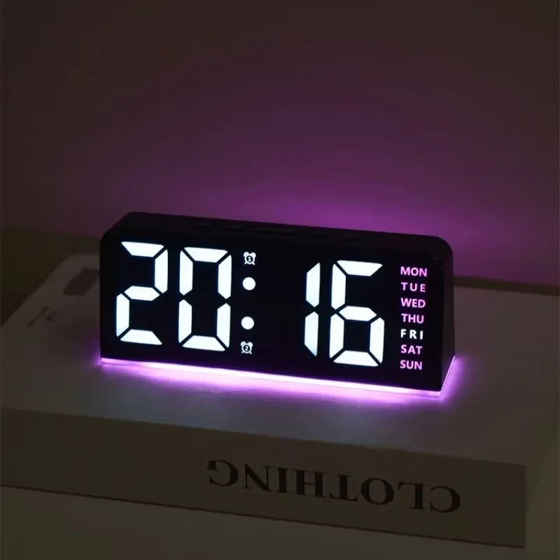 Giant Intelligent Digital Wall Clock|One Screen To Control Time-Temperature-Date, Home Technology Pulls Full!-image