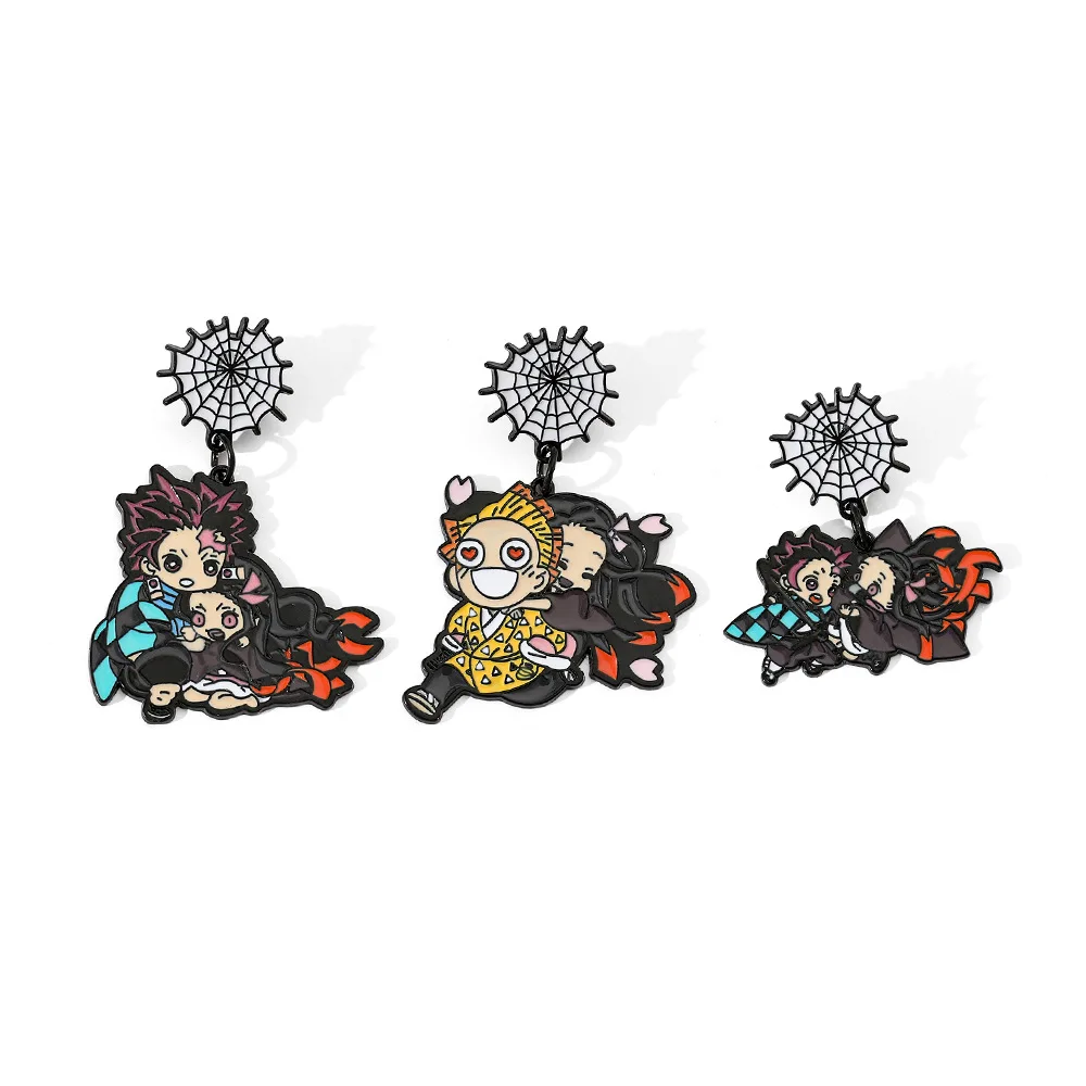 Anime Nezuko, Tanjiro Kamado, Zenitsu Agatsuma Abzeichen, Rucksack-Anstecker, Modisches Geschenk für Frauen