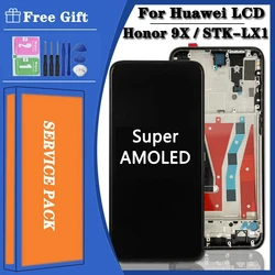 Test New 9x LCD For Huawei Honor 9X 9 X Premium Global STK-LX1 LCD Display Touch Screen Digitizer Assembly+Frame