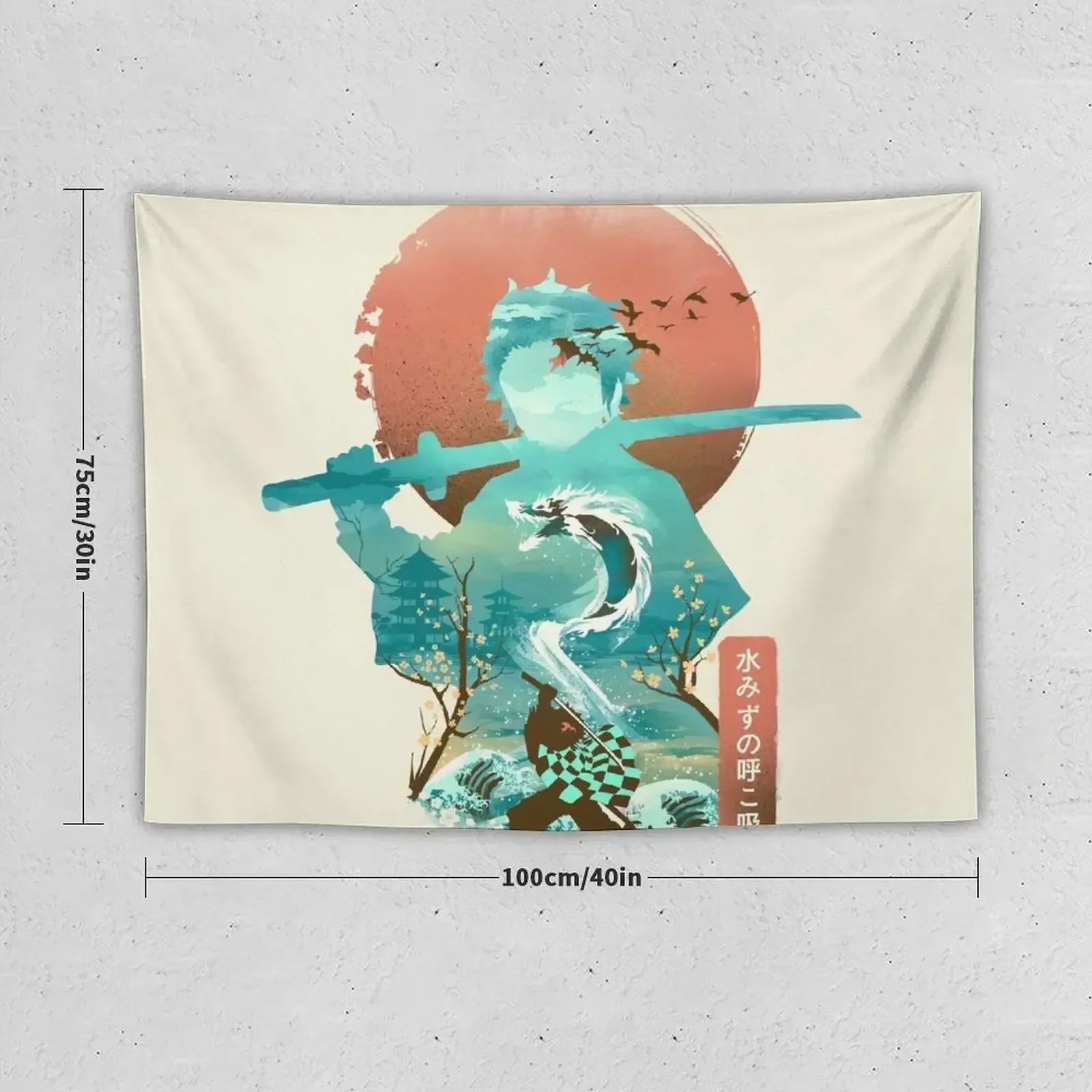 Ukiyo e Breath of Water Tapestry Aesthetic Room Decor Korean Things To The Room Decoration Wall Tapestry