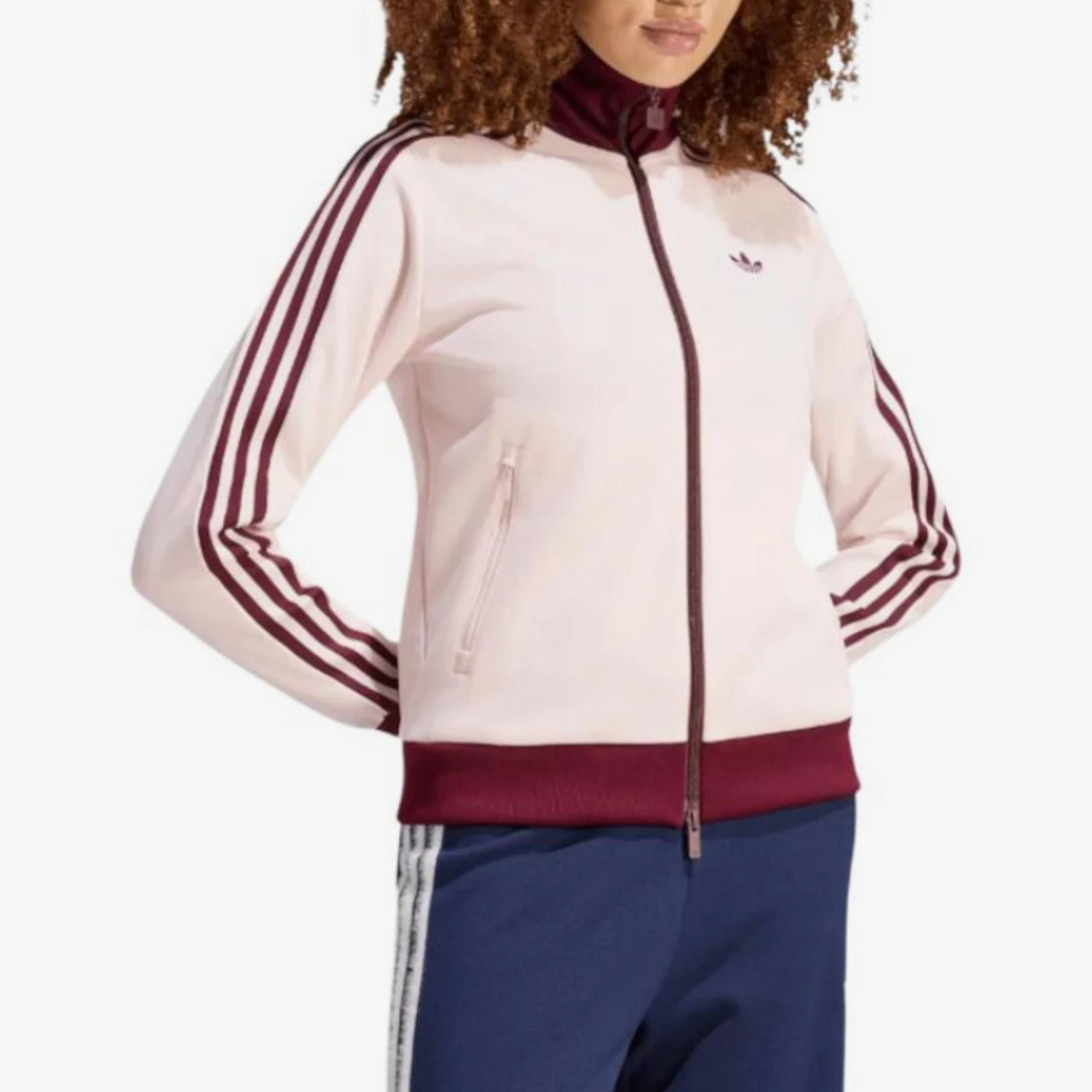 Adidas genuine clover women's logo zipper long sleeved jacket jacket KX4264