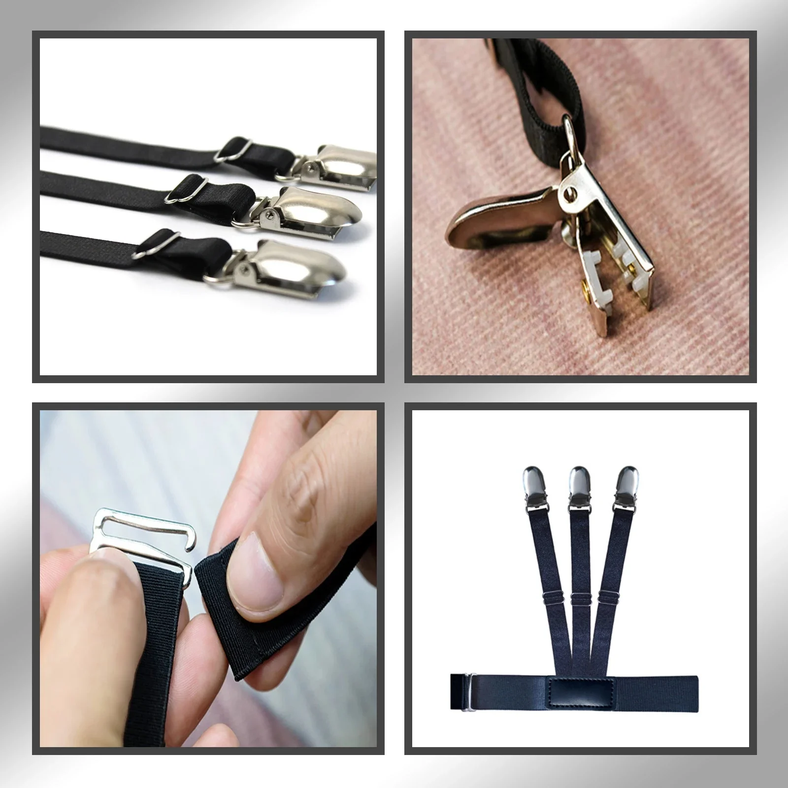 3 Clips Shirt Non-slip Retainer Strap, Unisex Adult Anti-wrinkle Shirt Fixed Clip Belt For Men Overalls Shirt Positioning Clothi