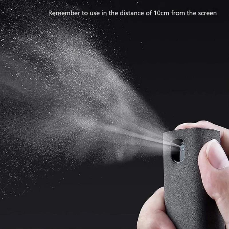 2-IN-1 Phone Screen Cleaner Spray Bottle Computer Screen Dust Removal Microfiber Cloth Wipe Set Cleaning Tools for IPad Iphone