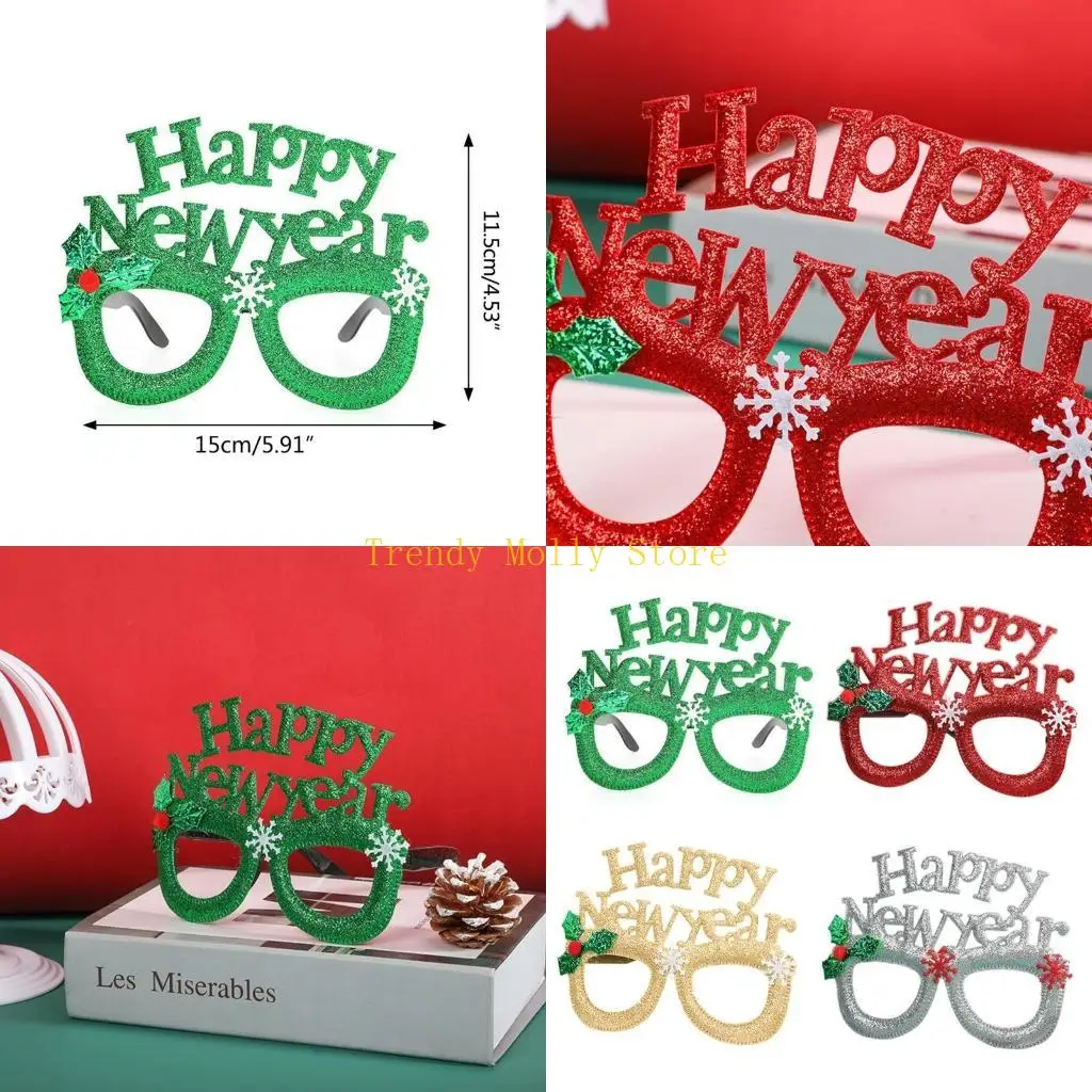 

N5KB Glasses Frames Happy New Year Eyeglasses New Year Glasses Party Photo Props
