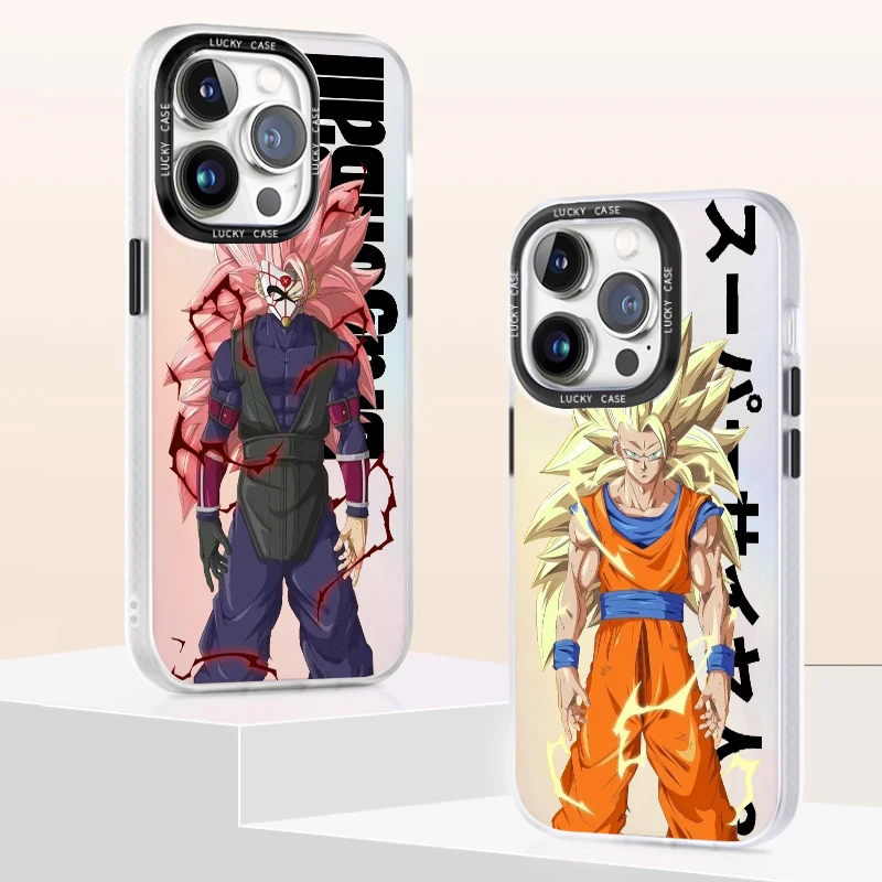 D-Dragon Ball Goku Gohan Art Phone Case For Apple iPhone 15 14 13 12 11 XS XR X Pro MAX 8 7 Plus Laser Gradient Soft Cover