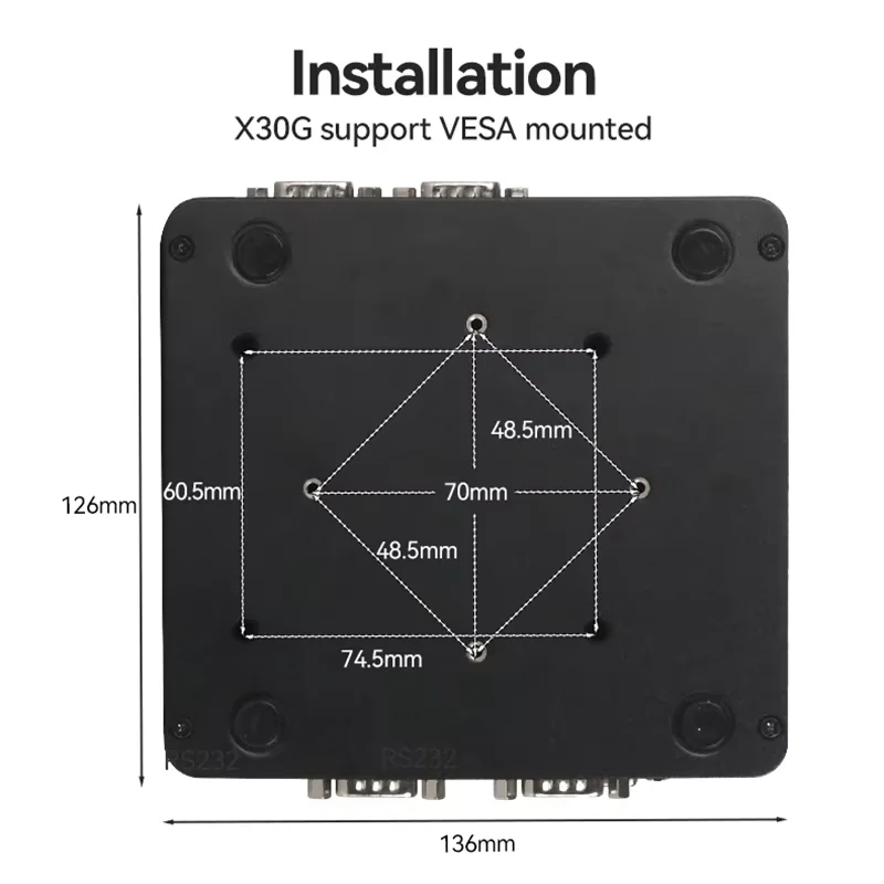 Mini PC senza ventola Windows Linux Intel Celeron N2840 4x COM RS232/485 6xUSB 2xLAN HDMI VGA GPIO Mini PCIE WiFi 4G LTE Slot SIM