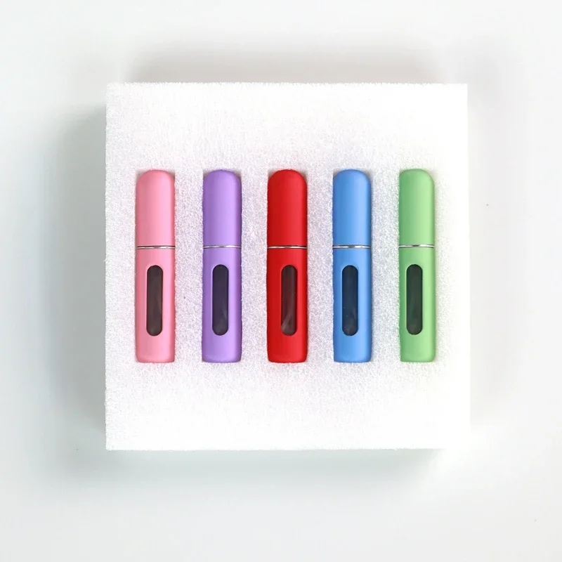 New 5pcs Sets 5ml Candy Color Perfume Refill Bottle Mini Bottom Liquid Sub-Bottling Portable Refillable Jar Empty Cosmetic Spray