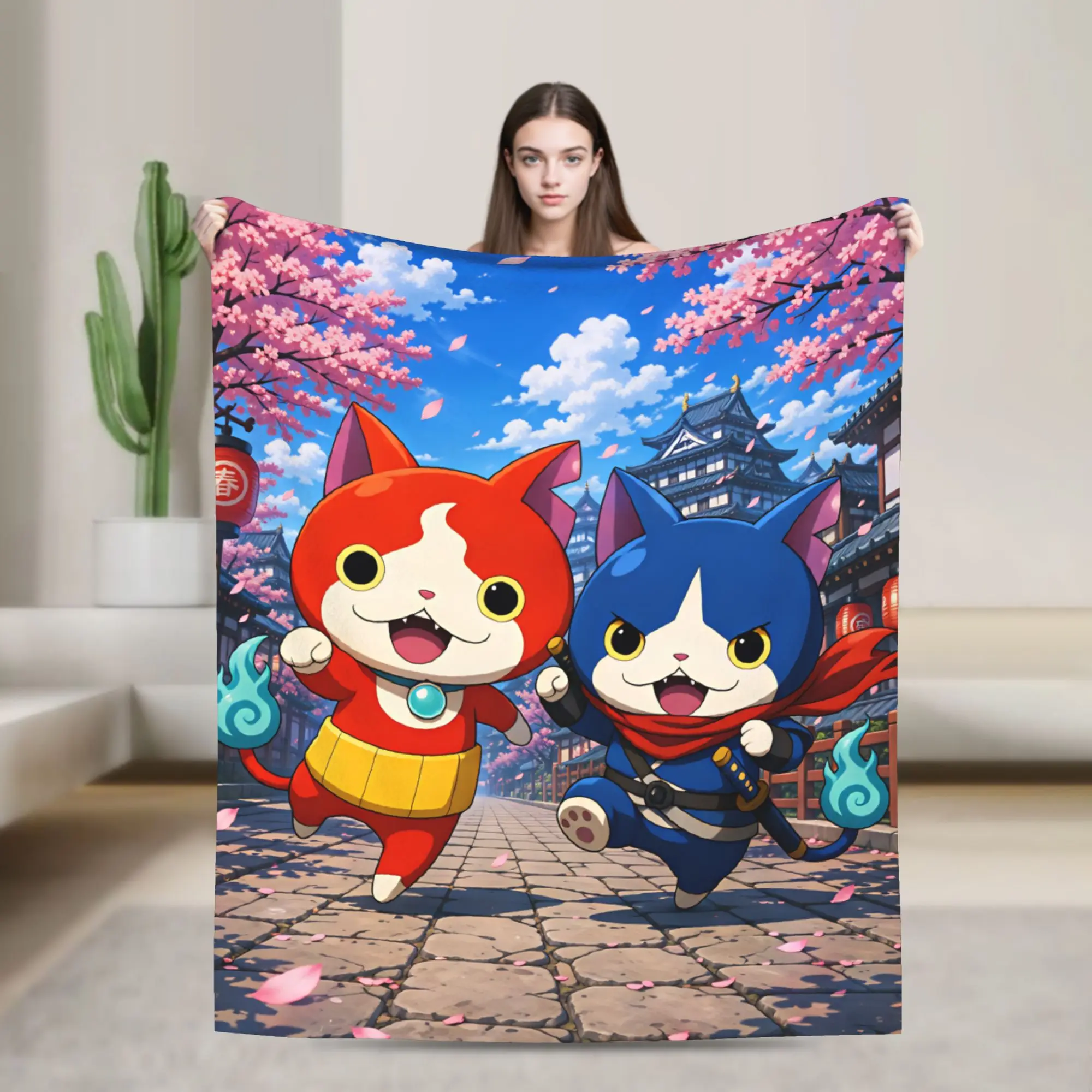 Yokai Watchs  Plush Blanket Girls Boys  Flannel Bedding Throws For Outdoor Warm Soft Design Quality Bedspread Gift Idea