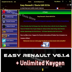 Dla programisty Renault ECU z przezroczystą poduszką powietrzną ECUS ECUS Easy Renault 6.14 Dacia Edit Software UCH Cleaner WORK