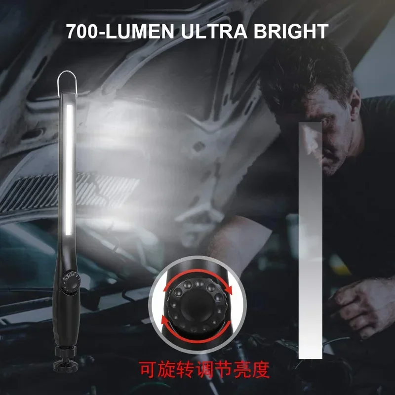 1/2/4PC COB Flashlight Magnetic Work Light USB Rechargeable Torch Hook Portable Lantern Inspection Light Camping Car Repair Lamp