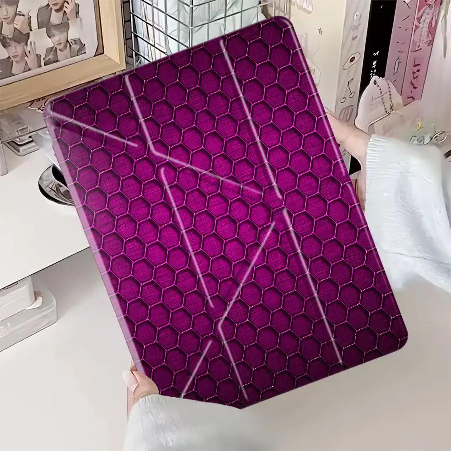 Shiny Hexagon Tablet Case For iPad Pro 11th 10th 9th 8th 7th 12.9inch Pro 2025 Mini 6 7 Air 4 5 M3 M2 M4 11inch Holder Cover