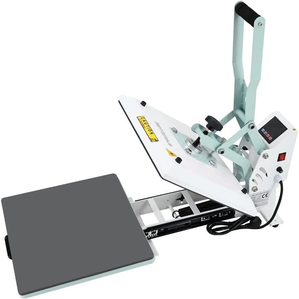 BetterSub Heat Press 15x15 inch Digital Heat Press Machine, Slide out Industrial Quality T-Shirt Heat Transfer Machine Teal