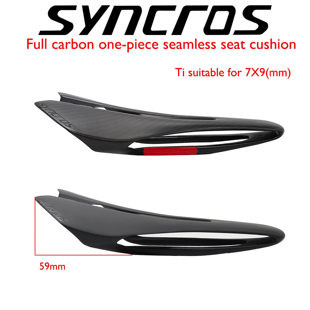 Syncros Saddle Mountain Bike Road Carbon Fiber Bike Saddle, 92g Lightweight Hollow - Out Design 145x255mm Bicycle Seat Comfort