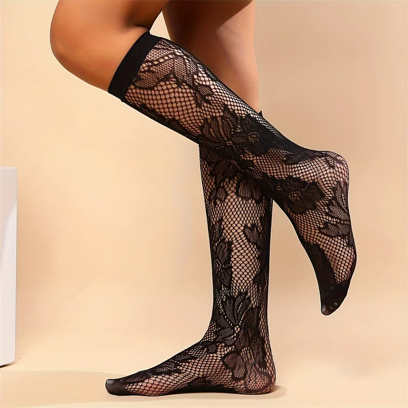 3 زوج مثير جوارب شبكية الجوف خارج امرأة الجوارب شفافة جوارب طويلة إلى الركب القوطية لوليتا اليابانية منتصف أنبوب الإناث الجوارب