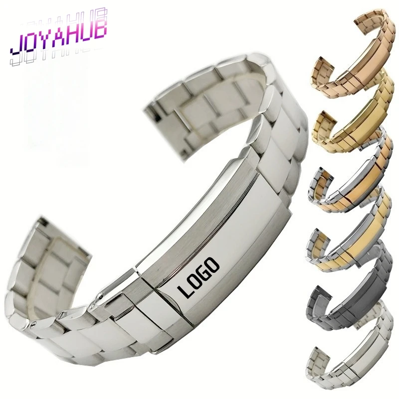 Customi Logo Universal Flat Mouth Three Bead Diving Stainless Steel Strap Screw Link Quick Release Strap 20 22mm Safety Buckle