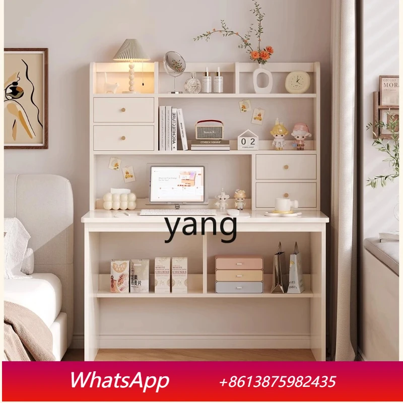 LMM solid wood study desk workbench home study painting table living room cream wind
