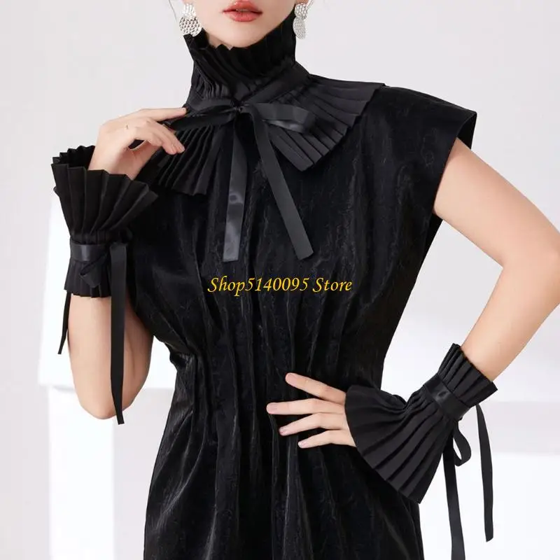 غطاء ياقة صناعية مريح وقابل للفصل من DXAE، سهل الارتداء مع أي زي، مثالي لحفلات ارتداء المكتب والمناسبات غير الرسمية