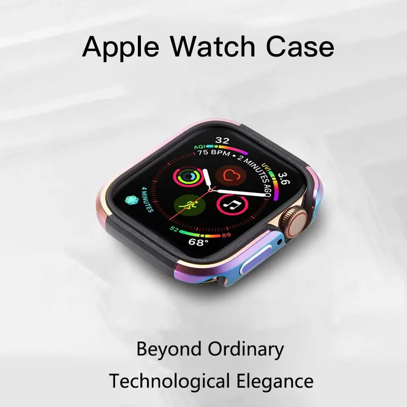 High end Aluminum alloy case For Apple Watch 9 8 7 45mm 41mm case iWatch 6 5 4 3SE 44mm 40mm Metal aluminum+TPU case Accessories