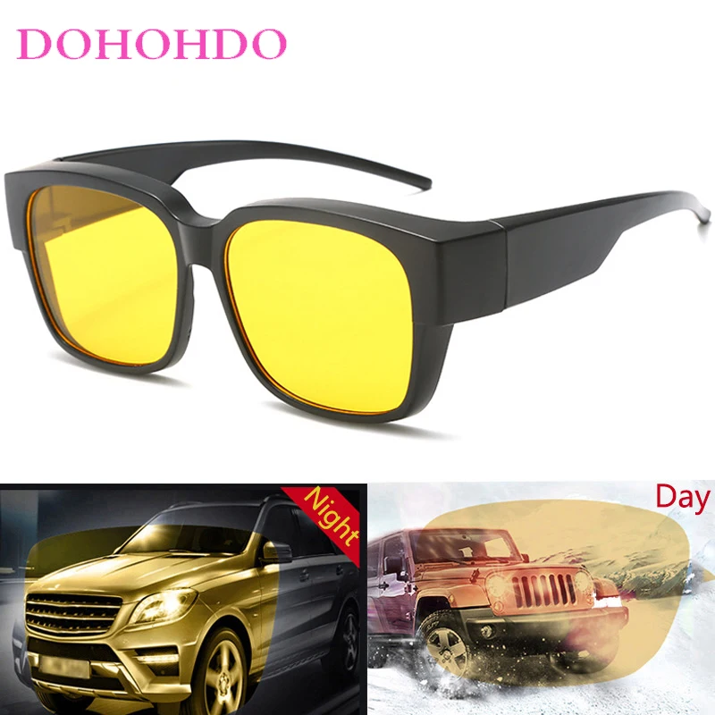 

Outdoor Sports Polarized Anti-Glare Goggles Men Women Classic Square Driving Night Vision Clip-On Sunglasses UV400 Lunette Homme