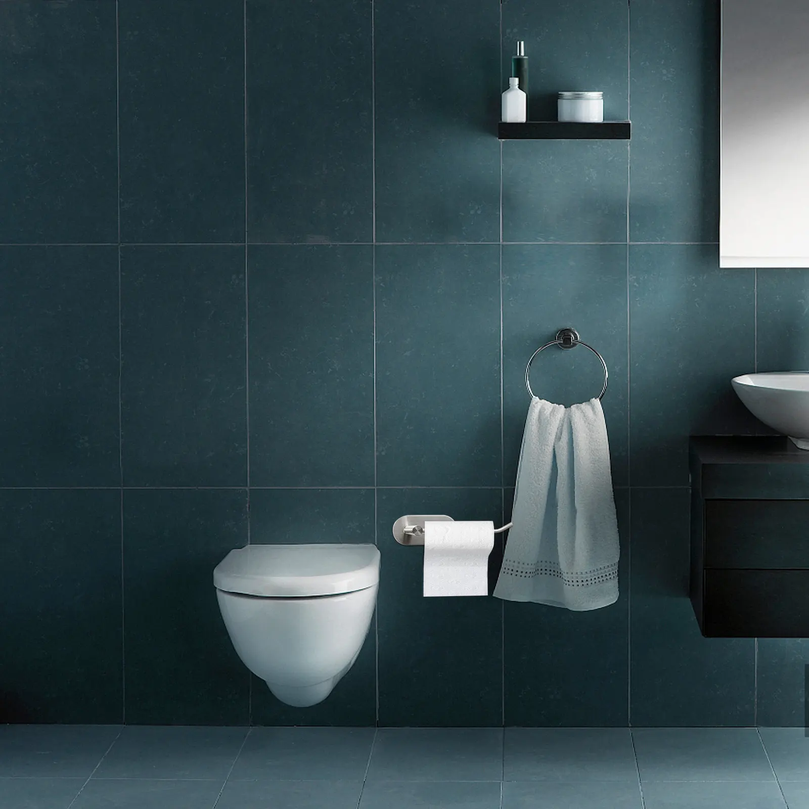 

Современный настенный держатель для полотенец из нержавеющей стали, экономящий пространство, для ванной, кухни, туалета, гостиной