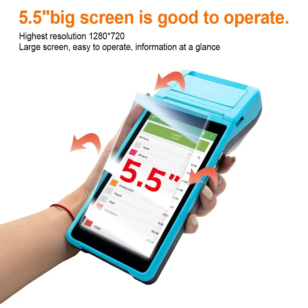 GOOJPRT Q2 أندرويد 11 المساعد الشخصي الرقمي POS طابعة محطة استلام طابعة حرارية محمولة سماعة لاسلكية تعمل بالبلوتوث طابعة تذكرة فاتورة المحمول