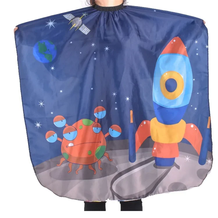 

Детский парикмахерский салон с мультяшным узором, стрижка, укладка, парикмахерская, домашняя детская накидка для стрижки волос, фартук