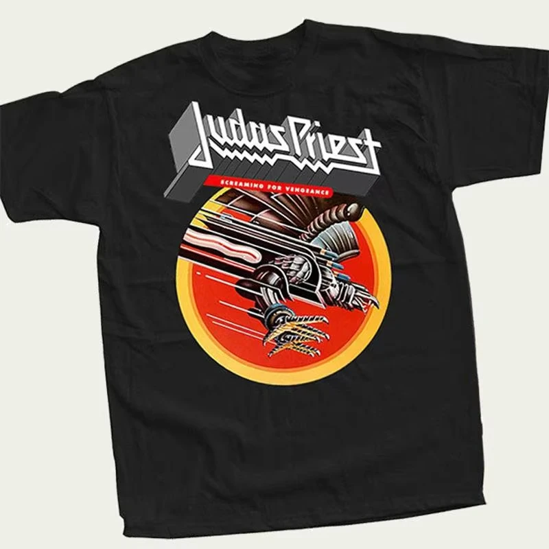 Judas Priest Screaming for Vengeance 1982 Retro T-Shirt Vintage Music Band Tee Unisex Classic Rock Merchandise Men's Clothing