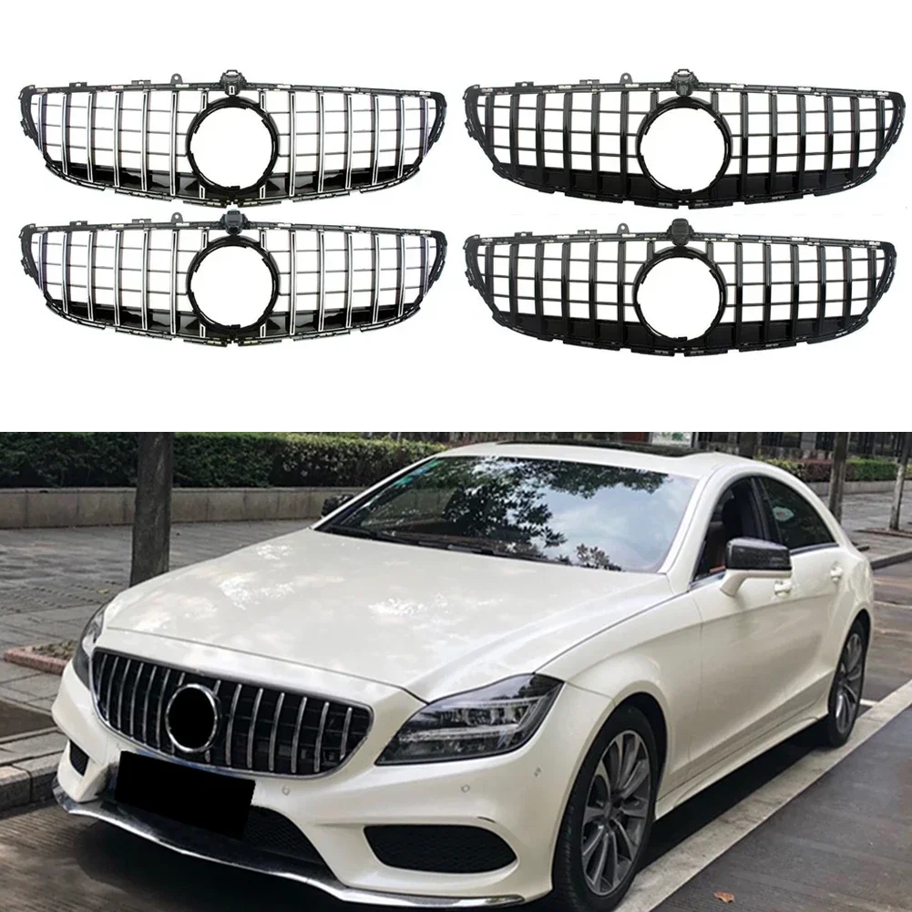 Front Bumper Racing Grill Billet Grille Cover For Mercedes-Benz W218 Cls220 Cls250 Cls350  2015 2016 2017 2018 GT