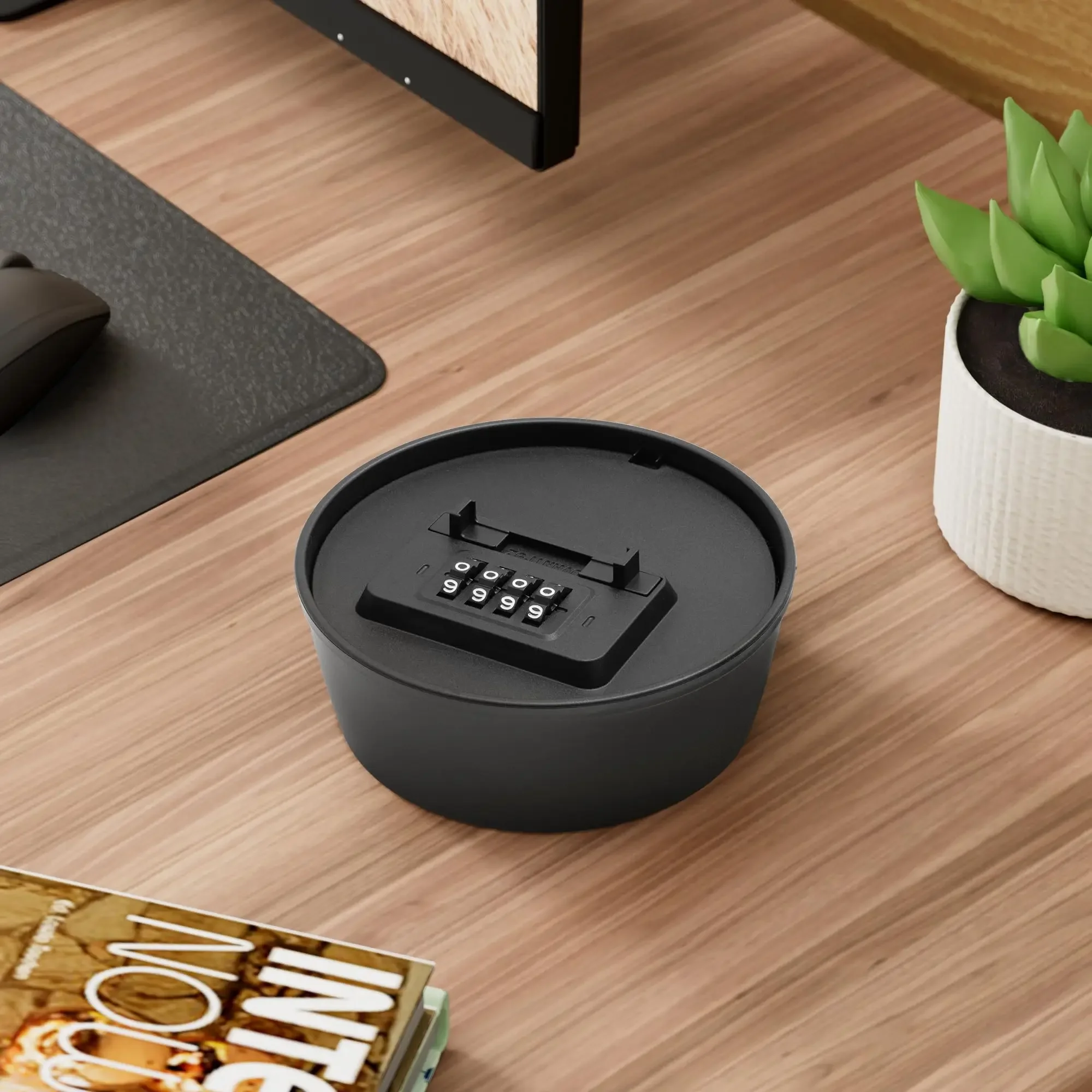 الإبداعية التمويه بوعاء قاعدة مكافحة سرقة كلمة المرور مفتاح صندوق مكتب في الهواء الطلق فناء مفتاح المنظم صندوق تخزين #2