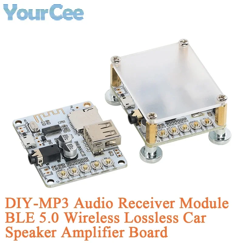 DIY-MP3 Bluetooth-Compatible Audio Receiver Module Wireless Lossless Car Speaker Amplifier Board BLE5.0 Remote Control