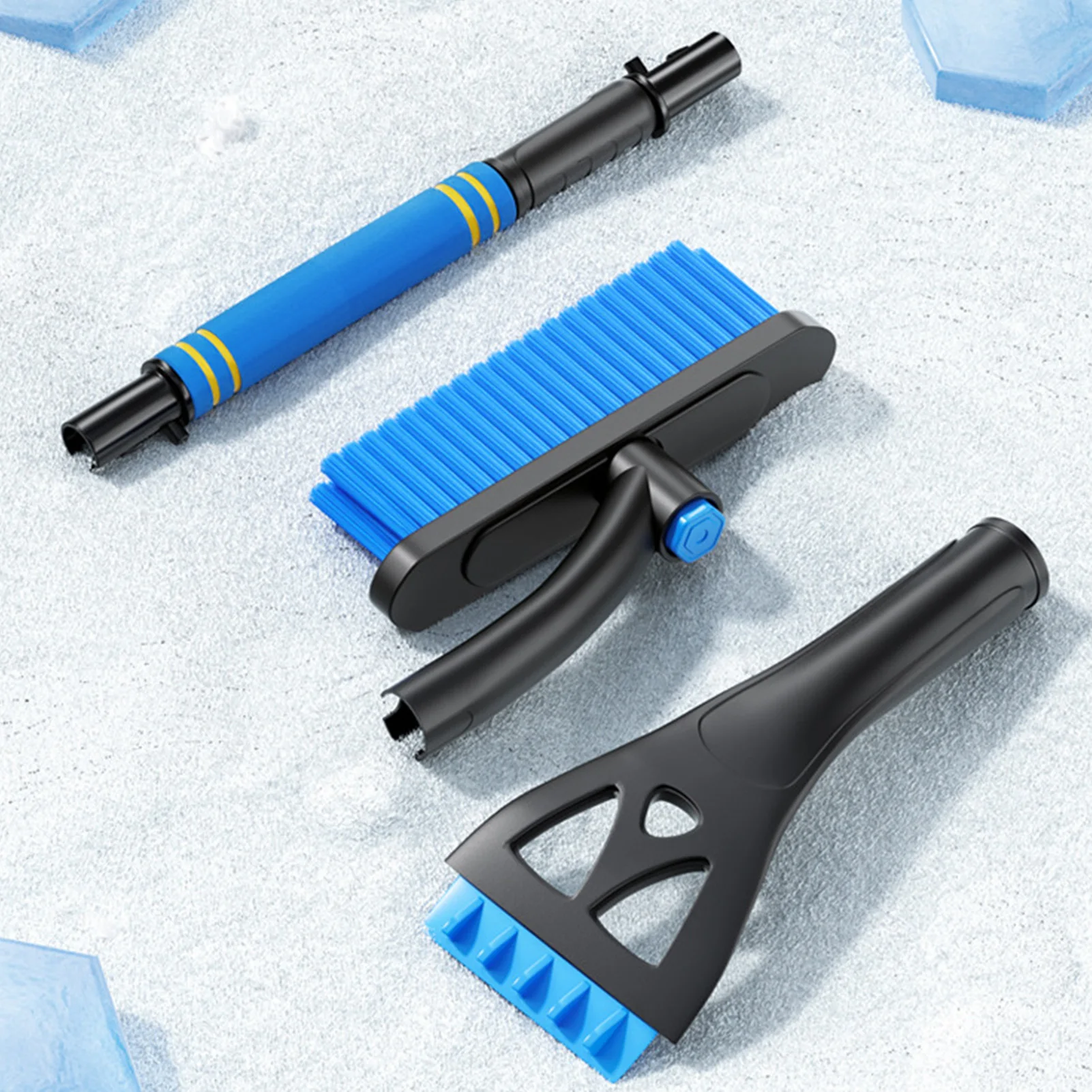 Winter Car Snow Cleaning Ice Scraper 3-in-1 Multifunction Telescopic Snow Plough Shovel Suitable for Holiday Season Gifts image 2